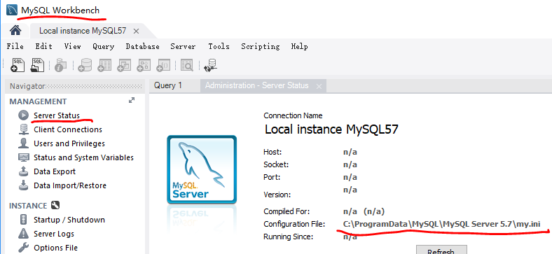 MySQL 5.7 的配置文件查看